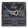 Interlocking Hearts Necklace Stainless Steel & Rose Gold Finish | 1 | Personalized To My Wife Necklace From Husband You Are The Best Thing Wife Birthday Idea Anniversary Wedding Valentines Day Customized Gift Box Message Card | siriusteestore