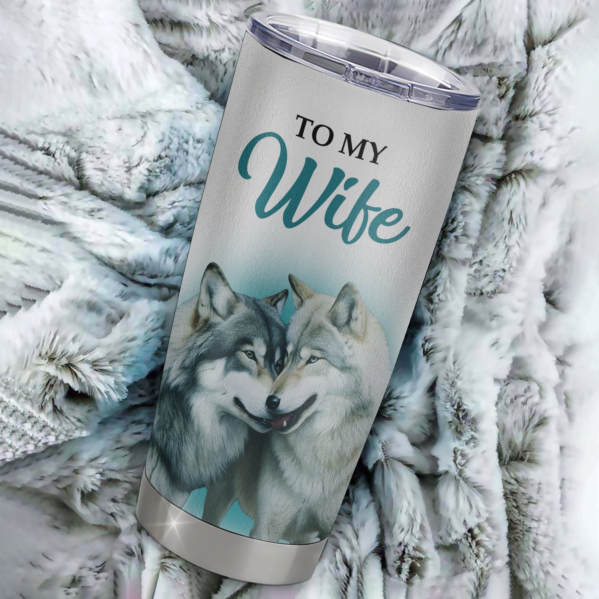 Personalized To My Wife Tumbler From Husband Stainless Steel Cup I Didn'T Marry You So Wolf For Wife Wedding Anniversary Day Birthday Christmas Travel Mug | siriusteestore