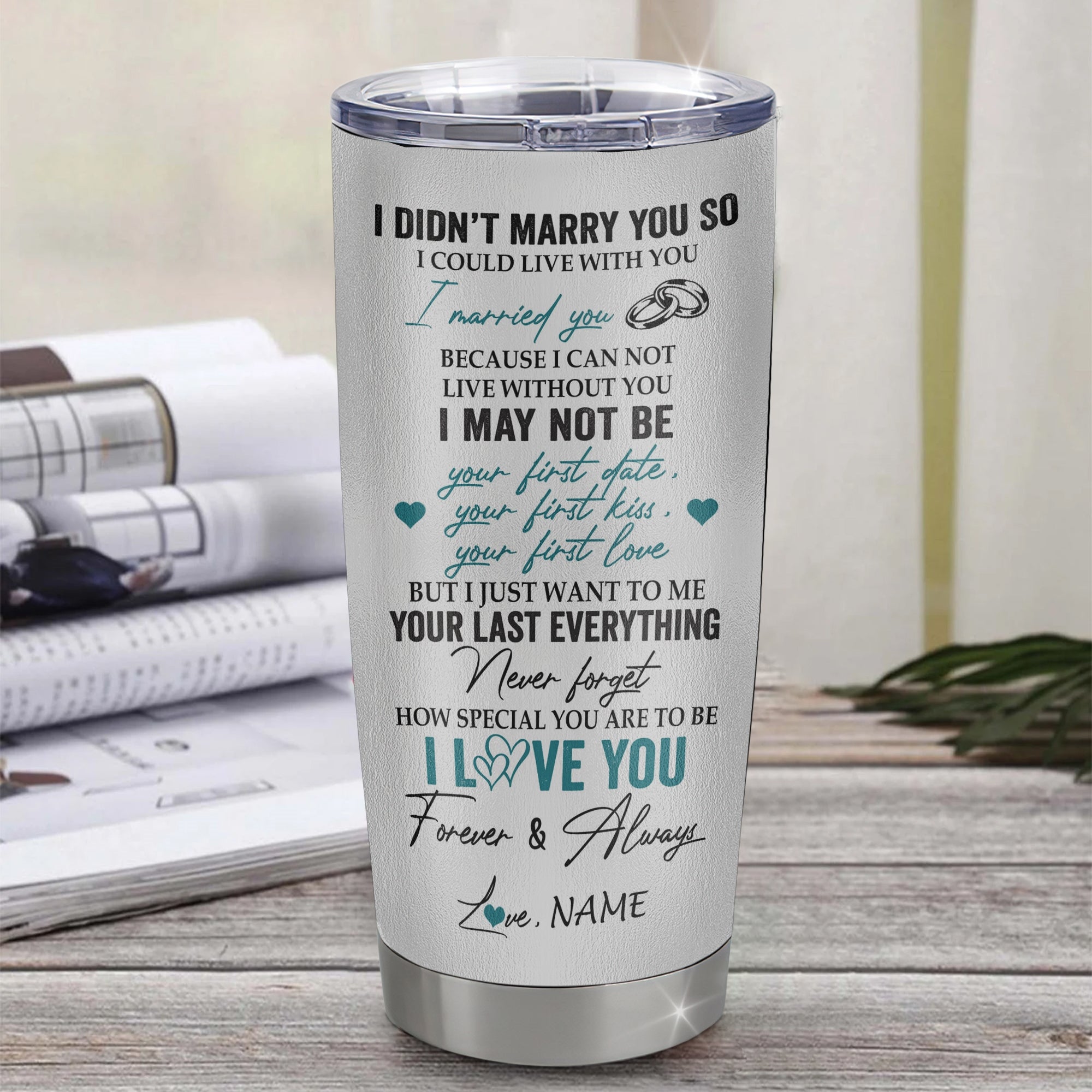 Personalized To My Wife Tumbler From Husband Stainless Steel Cup I Didn'T Marry You So Wolf For Wife Wedding Anniversary Day Birthday Christmas Travel Mug | siriusteestore