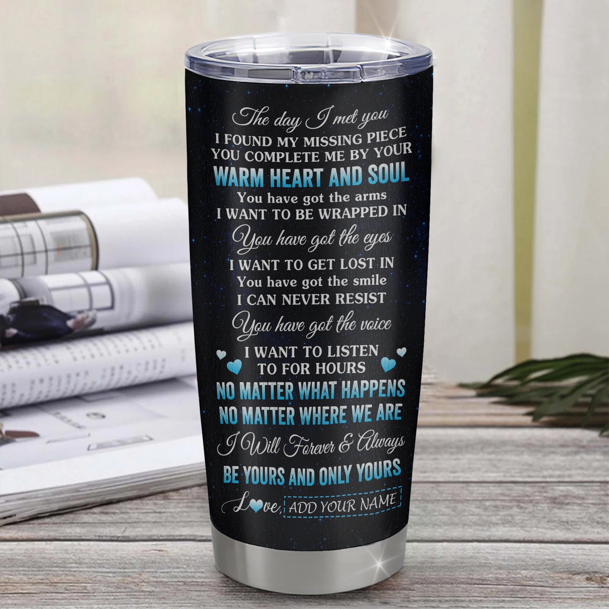 Personalized To My Wife Tumbler The Day I Met You Husband Birthday Anniversary Romantic Valentines Day Gifts For Her Christmas Custom Stainless Steel Cup Travel Mug | siriusteestore