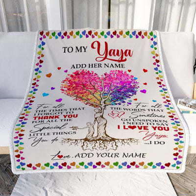 Personalized To My Yaya Blanket From Kids Colorful Tree Thank You For All Yaya Birthday Gifts Mothers Day Christmas Thanksgiving Customized Fleece Throw Blanket | siriusteestore