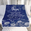 Personalized To My Yaya Gifts Blanket From Kids Grandkids Blue Flower Love You Birthday Gifts For Yaya Mothers Day Christmas Yaya Fleece Throw Blanket | siriusteestore