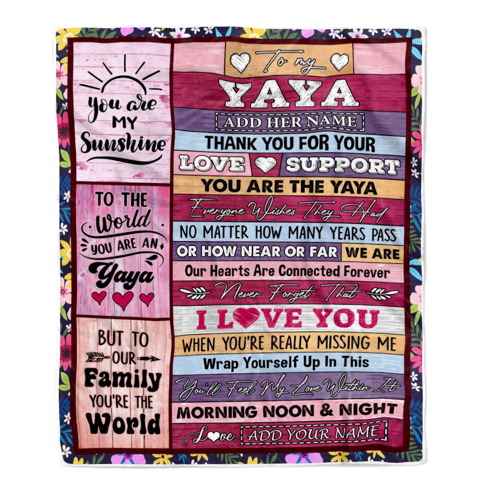 Personalized To My Yaya Gifts Blanket From Kids Wood You Are The Yaya Birthday Gifts Mothers Day Christmas Thanksgiving Customized Fleece Throw Blanket | siriusteestore