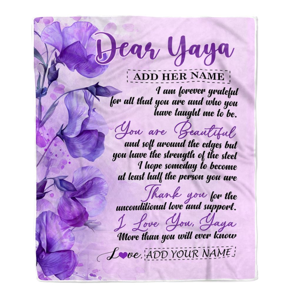 Personalized To My Yaya Gifts From Kids Blanket Flower You Are Beautiful Gifts For Yaya Mothers Day Birthday Christmas Thanksgiving Fleece Throw Blanket | siriusteestore