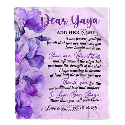 Personalized To My Yaya Gifts From Kids Blanket Flower You Are Beautiful Gifts For Yaya Mothers Day Birthday Christmas Thanksgiving Fleece Throw Blanket | siriusteestore