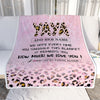 Personalized To My Yaya Gifts From Kids Grandkids Blanket Pink Leopard Happy Birthday Gifts For Yaya Mothers Day Christmas Customized Fleece Throw Blanket | siriusteestore