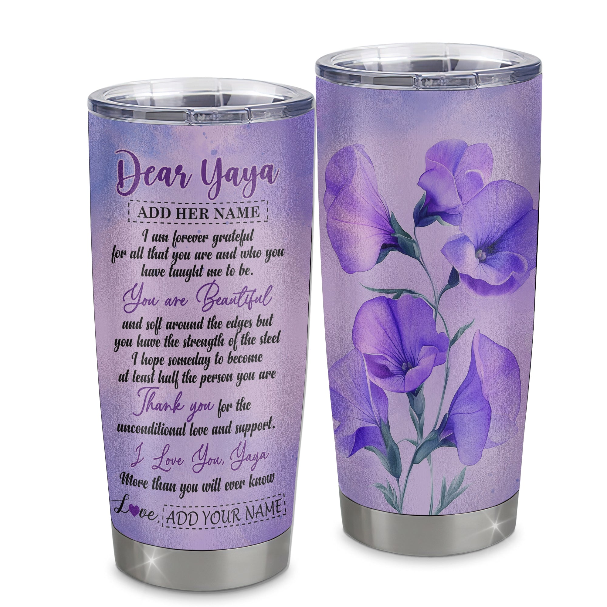 Personalized To My Yaya Gifts From Kids Tumbler Flower You Are Beautiful Gifts For Yaya Mothers Day Birthday Christmas Thanksgiving Custom Stainless Steel Travel Mug | siriusteestore