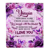 Personalized To My Yiayia Gifts Blanket From Granddaughter Purple Floral Birthday Gifts For Yiayia Mothers Day Thanksgiving Christmas Custom Fleece Blanket | siriusteestore