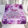 Personalized To My Yiayia Gifts Blanket From Granddaughter Purple Floral Birthday Gifts For Yiayia Mothers Day Thanksgiving Christmas Custom Fleece Blanket | siriusteestore