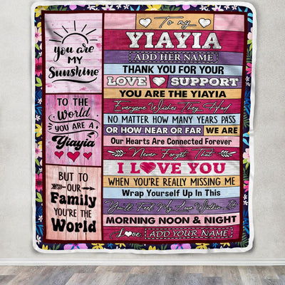 Personalized To My Yiayia Gifts Blanket From Grandkids Grandchildren Wood You Are The Yiayia Birthday Gifts Mothers Day Christmas Customized Fleece Blanket | siriusteestore