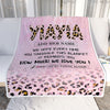 Personalized To My Yiayia Gifts From Granddaughter Blanket Pink Leopard Happy Birthday Gifts For Yiayia Mothers Day Christmas Customized Fleece Throw Blanket | siriusteestore