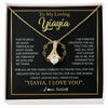 Alluring Beauty Necklace 18K Yellow Gold Finish | 1 | Personalized To My Yiayia Gifts Necklace From Granddaughter Grandson Grateful Thank You Yiayia Birthday Mothers Day Christmas Customized Gift Box Message Card | siriusteestore