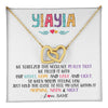 Interlocking Hearts Necklace 18K Yellow Gold Finish | 1 | Personalized To My Yiayia Necklace From Grandkids Granddaughter We Squeezed This Necklace Yiayia Birthday Mothers Day Customized Gift Box Message Card | siriusteestore