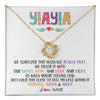 Love Knot Necklace 18K Yellow Gold Finish | 1 | Personalized To My Yiayia Necklace From Grandkids Granddaughter We Squeezed This Necklace Yiayia Birthday Mothers Day Customized Gift Box Message Card | siriusteestore