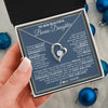 Forever Love Necklace 14K White Gold Finish | 2 | Personalized To Our Beautiful Bonus Daughter Necklace From Stepmom Stepdad Always Remember Stepdaughter Birthday Christmas Customized Gift Box Message Card | siriusteestore
