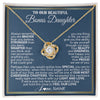 Love Knot Necklace 18K Yellow Gold Finish | 1 | Personalized To Our Beautiful Bonus Daughter Necklace From Stepmom Stepdad Always Remember Stepdaughter Birthday Christmas Customized Gift Box Message Card | siriusteestore