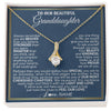 Alluring Beauty Necklace 18K Yellow Gold Finish | 1 | Personalized To Our Beautiful Granddaughter Necklace From Grandma Grandpa Always Remember Granddaughter Birthday Christmas Customized Gift Box Message Card | siriusteestore