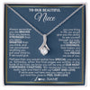 Alluring Beauty Necklace 14K White Gold Finish | 1 | Personalized To Our Beautiful Niece Necklace From Aunt Uncle Always Remember Stepdaughter Birthday Graduation Christmas Customized Gift Box Message Card | siriusteestore