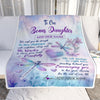 Personalized To Our Bonus Daughter Gifts Blanket From Stepmom Stepdad Always Be Right Here Dragonfly Birthday Gifts For Stepdaughter Christmas Fleece Blanket | siriusteestore