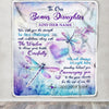 Personalized To Our Bonus Daughter Gifts Blanket From Stepmom Stepdad Always Be Right Here Dragonfly Birthday Gifts For Stepdaughter Christmas Fleece Blanket | siriusteestore