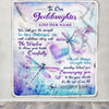 Personalized To Our Goddaughter Gifts Blanket From Godmother Always Be Right Here Dragonfly Birthday Gifts For Goddaughter Christmas Custom Fleece Blanket | siriusteestore