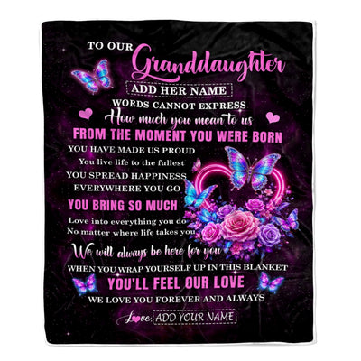Personalized To Our Granddaughter Blanket Sentimental Gift From Grandma Grandpa Words Of Love For Granddaughter Birthday Christmas Gifts Custom Fleece Blanket Shirt & Hoodie | siriusteestore