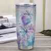 Personalized To Our Granddaughter Gifts Tumbler From Grandma Grandpa Always Be Right Here Dragonfly Birthday Gifts Granddaughter Christmas Stainless Steel Insulated Mug | siriusteestore