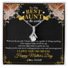 Alluring Beauty Necklace | Personalized To The Best Aunt In The World Necklace From Niece NephewThank You I Love You So Much Aunt Happy Mothers Day Customized Gift Box Message Card | siriusteestore