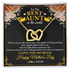 Interlocking Hearts Necklace 18K Yellow Gold Finish | 1 | Personalized To The Best Aunt In The World Necklace From Niece NephewThank You I Love You So Much Aunt Happy Mothers Day Customized Gift Box Message Card | siriusteestore
