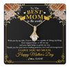 Alluring Beauty Necklace 18K Yellow Gold Finish | 1 | Personalized To The Best Mom In The World Necklace From Daugter Son Thank You I Love You So Much Mother Mom Happy Mothers Day Customized Gift Box Message Card | siriusteestore