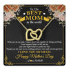 Interlocking Hearts Necklace 18K Yellow Gold Finish | 1 | Personalized To The Best Mom In The World Necklace From Daugter Son Thank You I Love You So Much Mother Mom Happy Mothers Day Customized Gift Box Message Card | siriusteestore