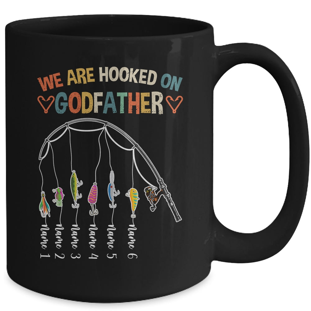Personalized We Are Hooked On Godfather Fishing Custom Kids Name Fathers Day For Men Birthday Christmas Mug | siriusteestore