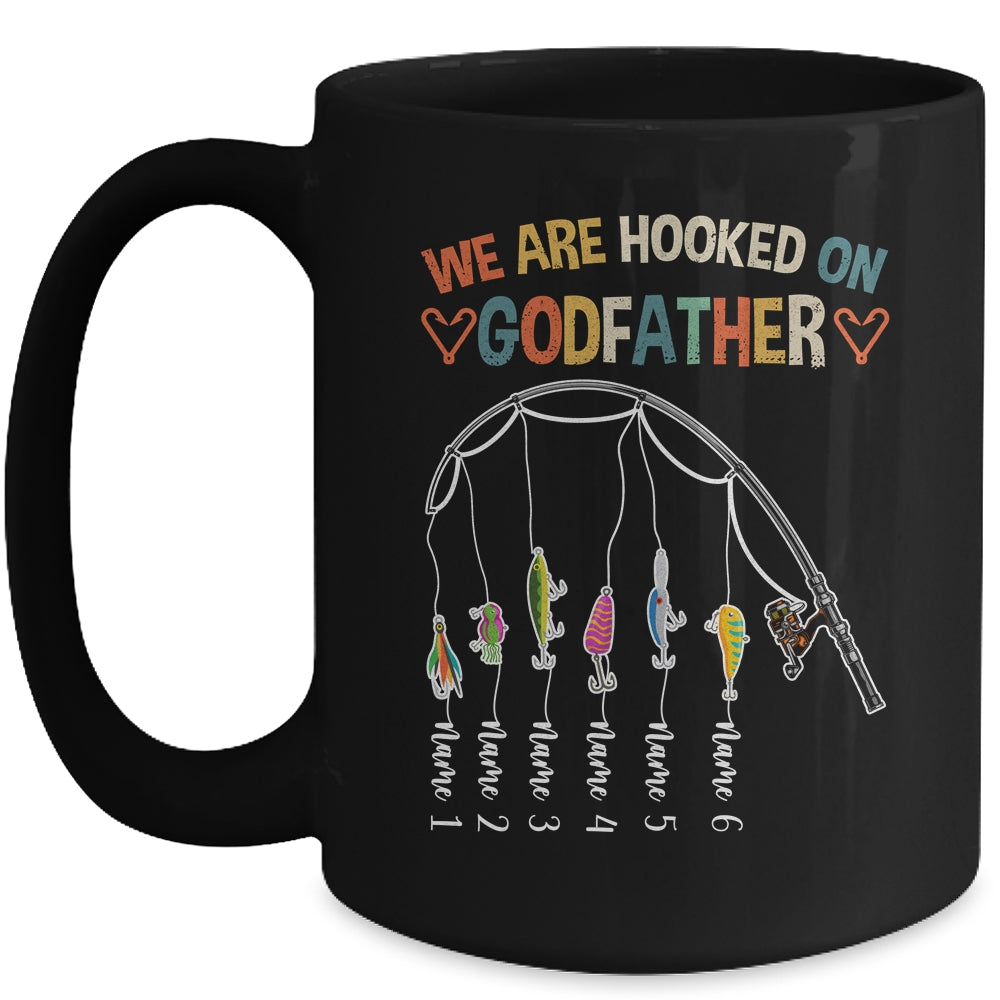Personalized We Are Hooked On Godfather Fishing Custom Kids Name Fathers Day For Men Birthday Christmas Mug | siriusteestore