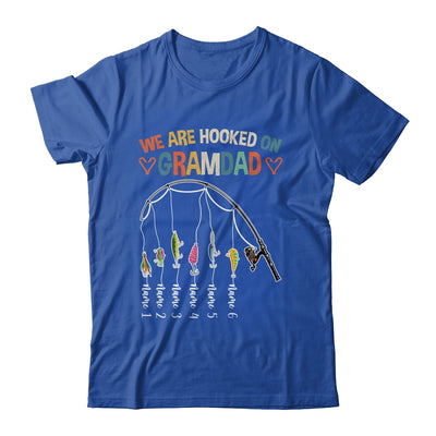 Personalized We Are Hooked On Grandad Fishing Custom Grandkids Name Fathers Day For Men Birthday Christmas Shirt & Hoodie | siriusteestore