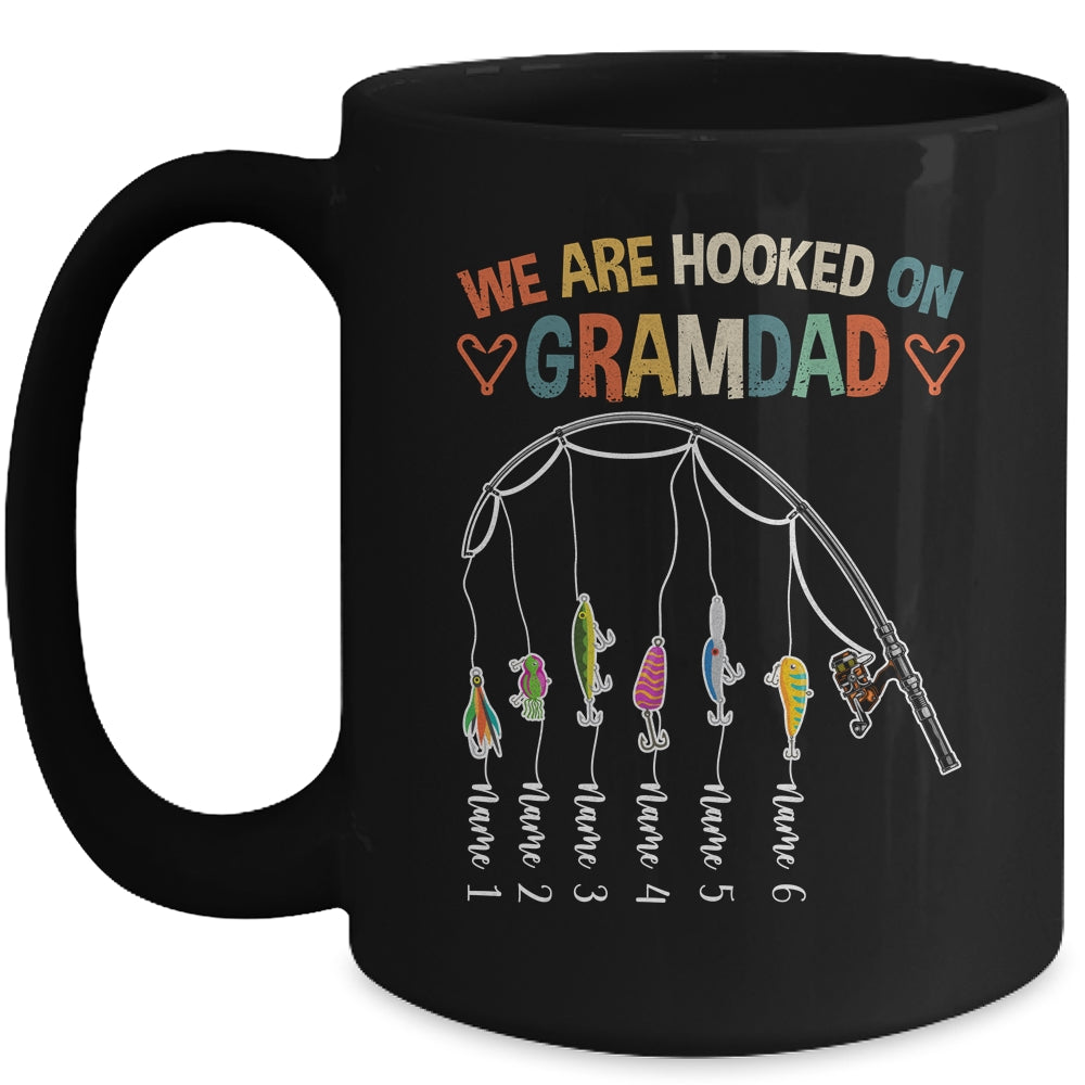 Personalized We Are Hooked On Grandad Fishing Custom Grandkids Name Fathers Day For Men Birthday Christmas Mug | siriusteestore