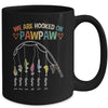 Personalized We Are Hooked On Pawpaw Fishing Custom Grandkids Name Fathers Day For Men Birthday Christmas Mug | siriusteestore