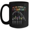Personalized We Are Hooked On Pawpaw Fishing Custom Grandkids Name Fathers Day For Men Birthday Christmas Mug | siriusteestore