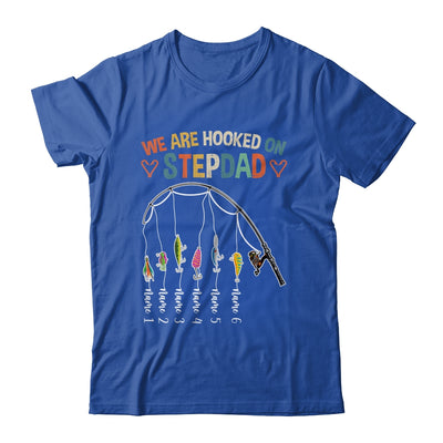 Personalized We Are Hooked On Stepdad Fishing Custom Kids Name Fathers Day For Men Birthday Christmas Shirt & Hoodie | siriusteestore