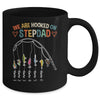 Personalized We Are Hooked On Stepdad Fishing Custom Kids Name Fathers Day For Men Birthday Christmas Mug | siriusteestore