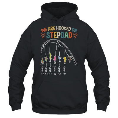 Personalized We Are Hooked On Stepdad Fishing Custom Kids Name Fathers Day For Men Birthday Christmas Shirt & Hoodie | siriusteestore
