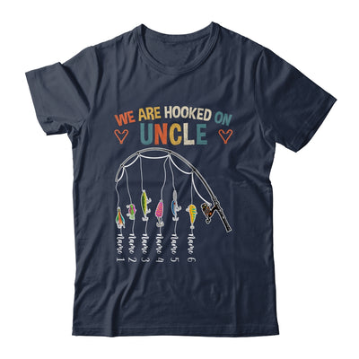 Personalized We Are Hooked On Uncle Fishing Custom Kids Name Fathers Day For Men Birthday Christmas Shirt & Hoodie | siriusteestore