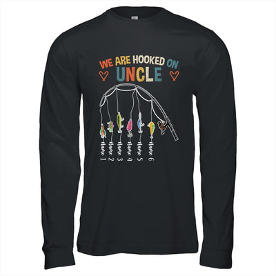 Personalized We Are Hooked On Uncle Fishing Custom Kids Name Fathers Day For Men Birthday Christmas Shirt & Hoodie | siriusteestore