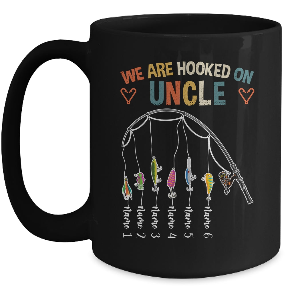 Personalized We Are Hooked On Uncle Fishing Custom Kids Name Fathers Day For Men Birthday Christmas Mug | siriusteestore
