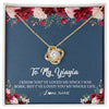 Love Knot Necklace 18K Yellow Gold Finish | Personalized Yiayia Necklace From Grandkids Granddaughter Grandson I've Loved You My Whole Life Floral Yiayia Birthday Mothers Day Christmas Customized Message Card | siriusteestore