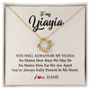 Love Knot Necklace 18K Yellow Gold Finish | Personalized Yiayia Necklace From Grandkids Granddaughter Grandson You're Always In My Heart Yiayia Birthday Mothers Day Customized Gift Box Message Card | siriusteestore