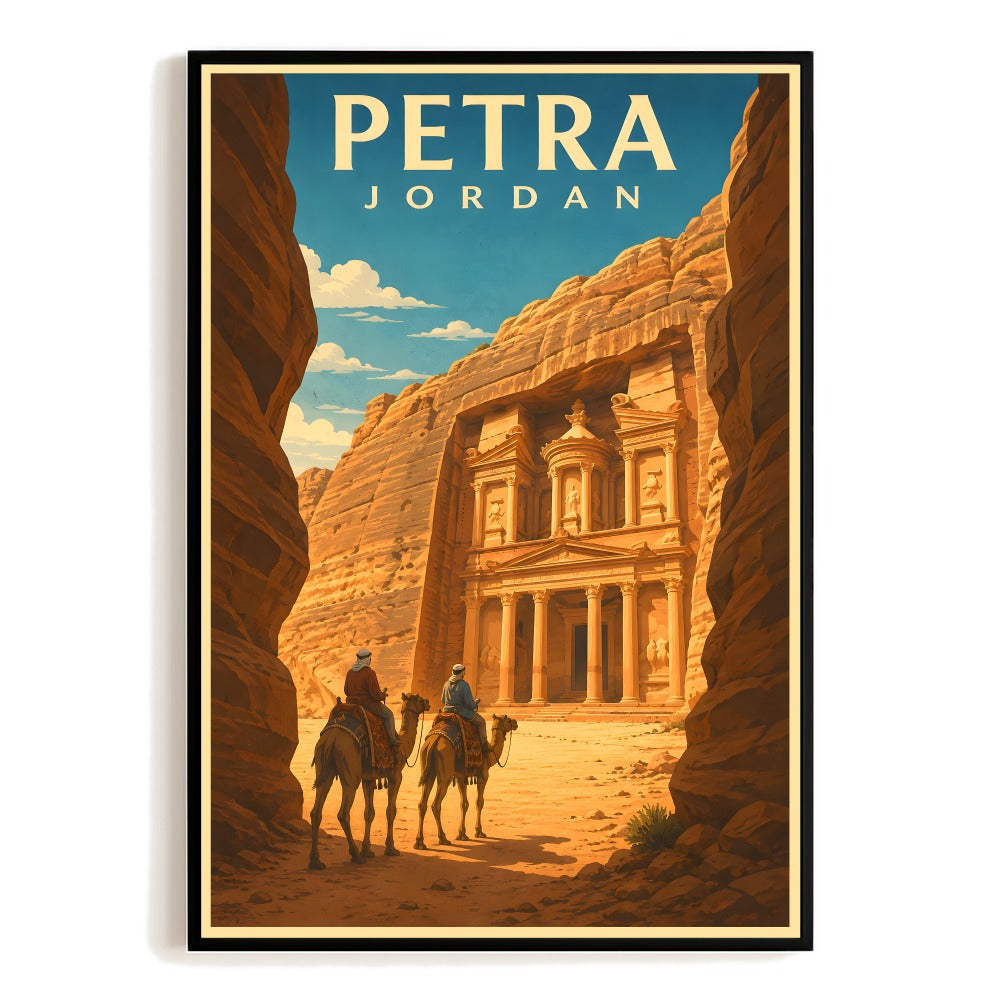 Petra Jordan Travel Poster Desert Travel Souvenir Gift Vintage Wall Art Decor Landscape Print Painting For Family Home Living Room Office Bedroom Unframed | siriusteestore