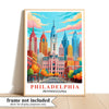Philadelphia Travel Print Poster Retro Pennsylvania Souvenir Wall Art Landscape Painting Picture Suitable For Home Room Living Room Bedroom Aesthetic Decor Unframed | siriusteestore