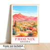 Phoenix Print Travel Poster Nature Arizona Cactus Mountain Scenery Souvenir Wall Art Landscape Picture For Home Room Living Room Bedroom Aesthetic Decor Unframed | siriusteestore