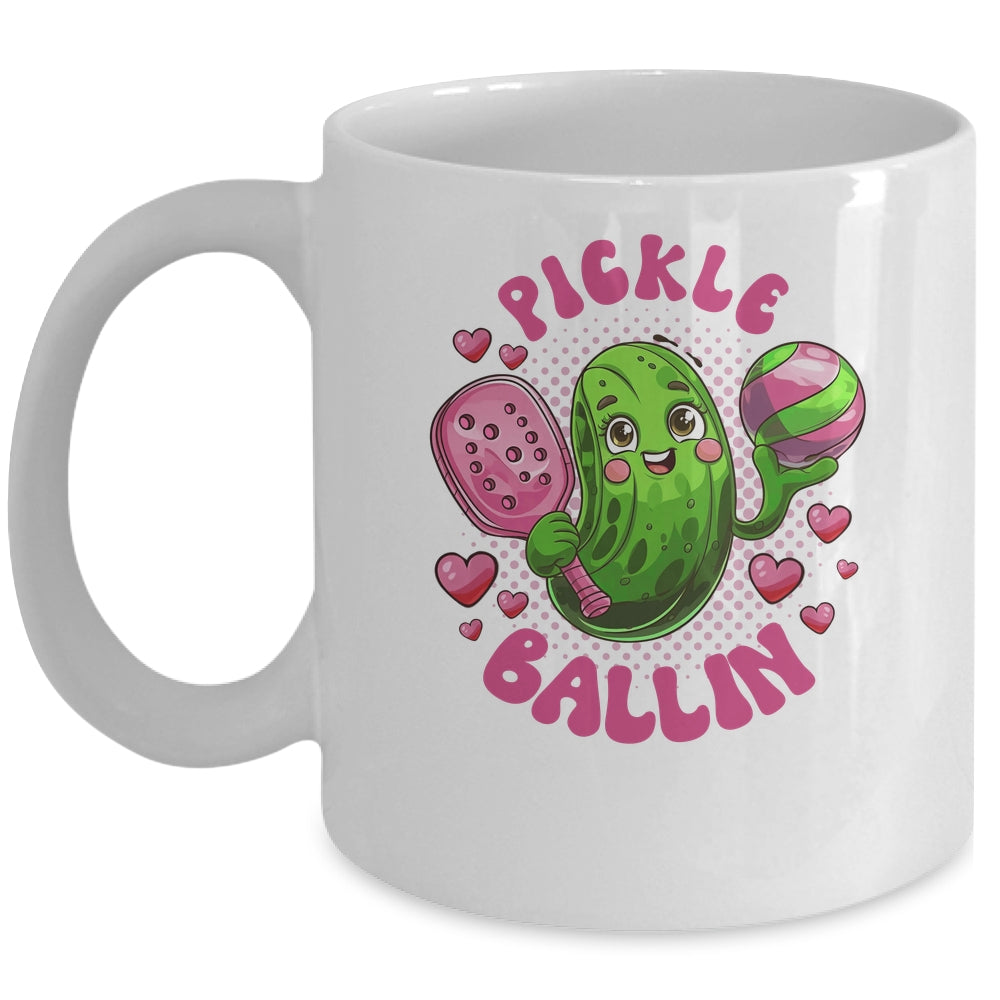 Pickle Ballin Cute Pickleball Women Girls Pickleball Lovers Mug | siriusteestore