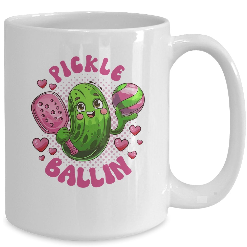 Pickle Ballin Cute Pickleball Women Girls Pickleball Lovers Mug | siriusteestore